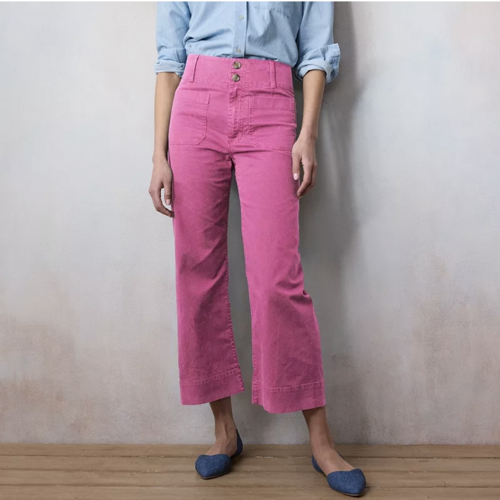 NWOT Pink LC High Rise Wide Leg Crop Pants sz10